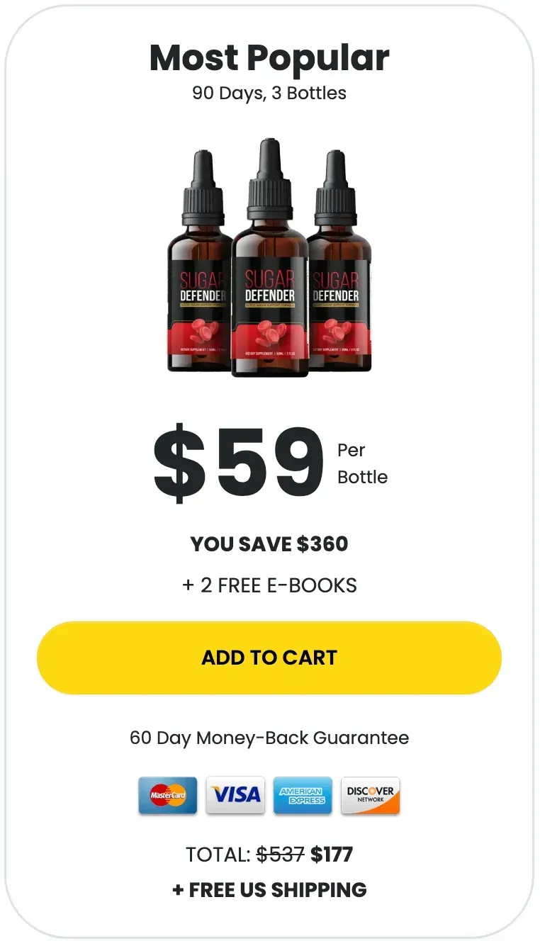 Sugar Defender 3 bottle buy price